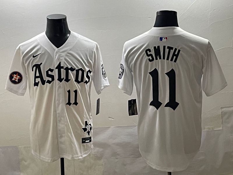 Men 2025 Houston Astros #11 Smith White Five generations Joint Name Nike MLB Jersey style 40->houston astros->MLB Jersey